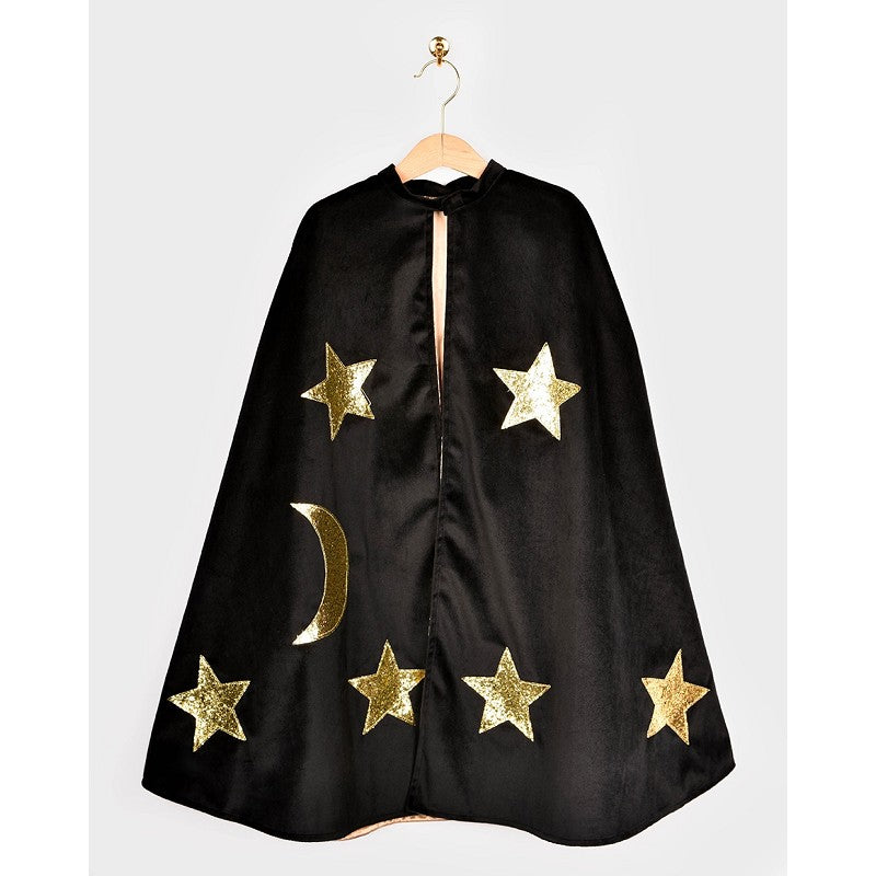 CAPE W. HAT VELVET/SATIN BLACK 3-8 YEARS