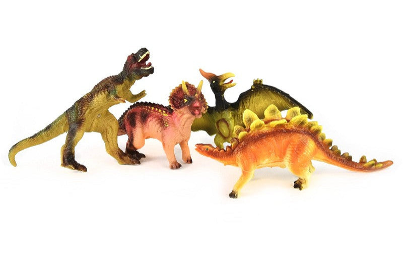Set med 4 Dinosaurieleksaker – Realistiska & Färgglada