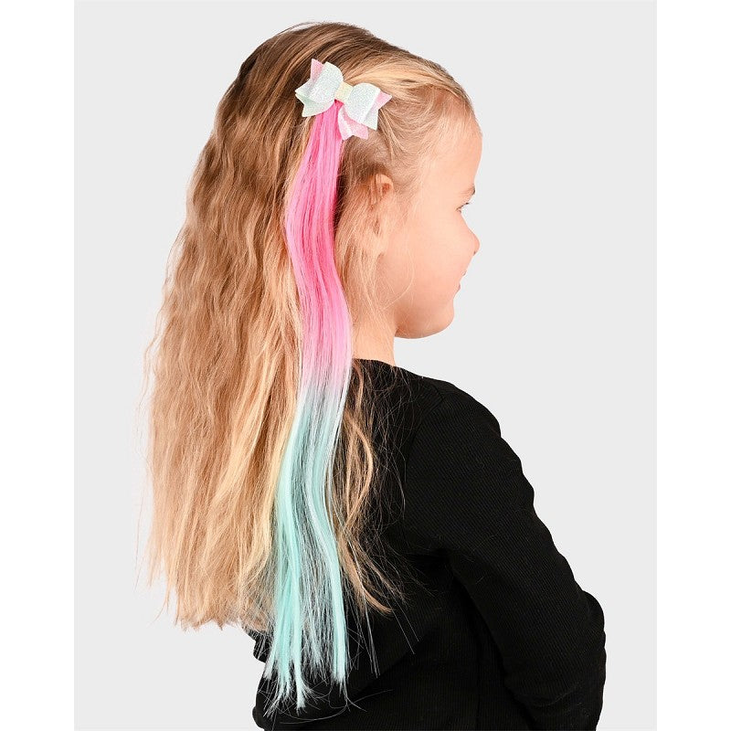 HAIR CLIP BOW W. HAIR MULTICOLOUR 41cm