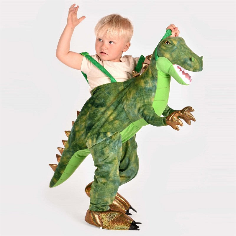 Dinosaurieklädsel att rida på grön 90x90cm 3-8 år