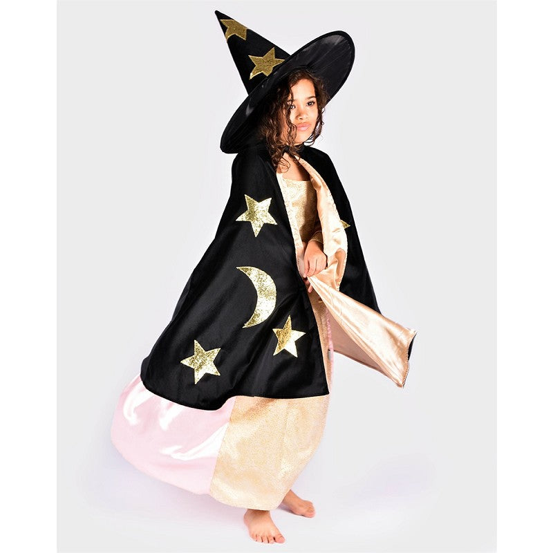 CAPE W. HAT VELVET/SATIN BLACK 3-8 YEARS