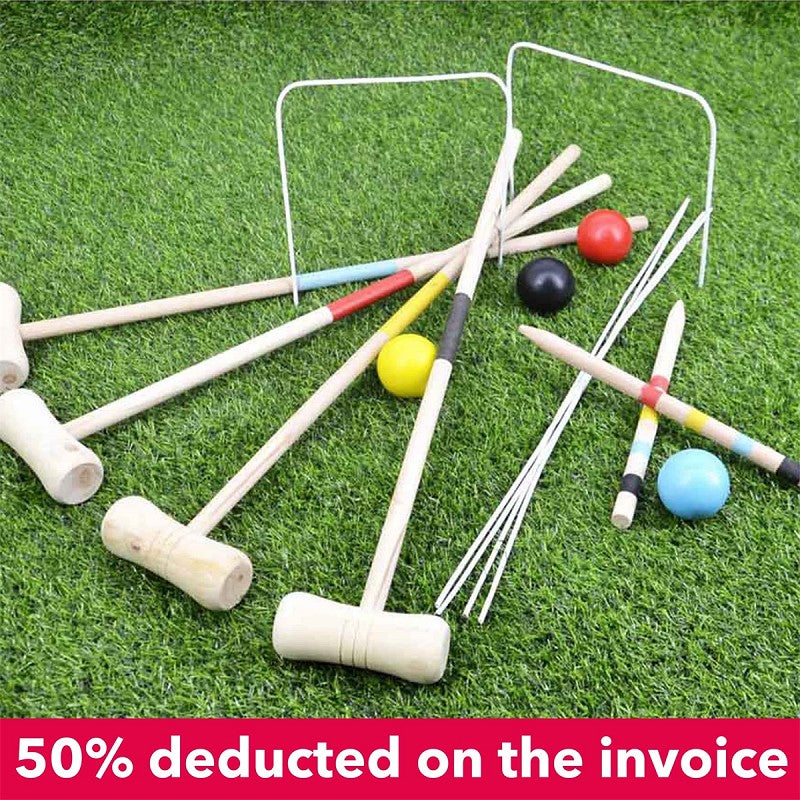 Croquet-set för barn i trä 20delar 57x10cm