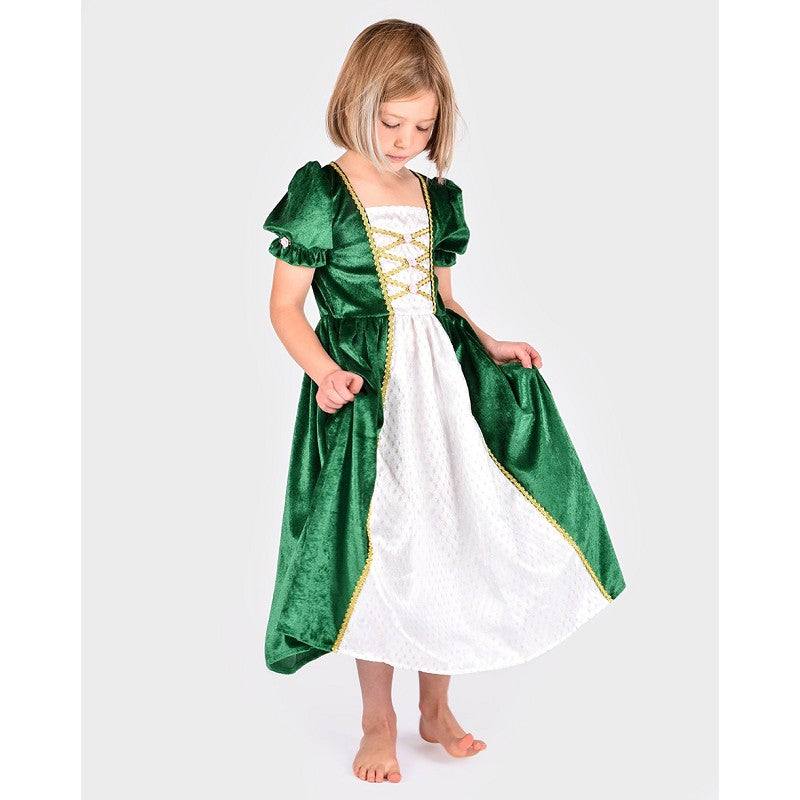 PRINCESS DRESS VELVET GREEN 122-128 CL 6-8 YEARS