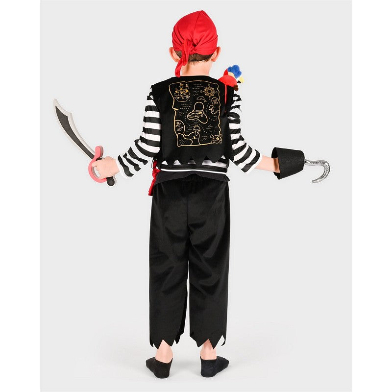Piratdräkt med tillbehör 110-116 cm 4-6 år