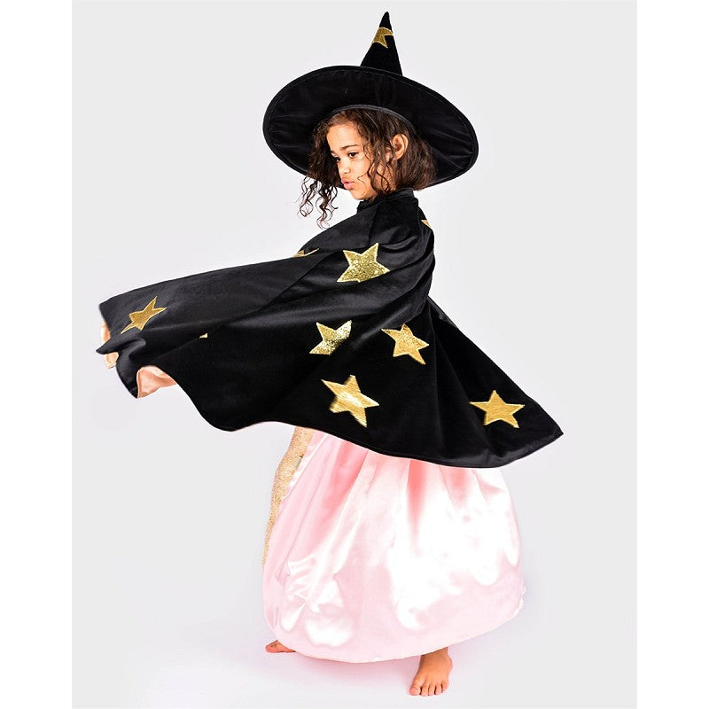 CAPE W. HAT VELVET/SATIN BLACK 3-8 YEARS