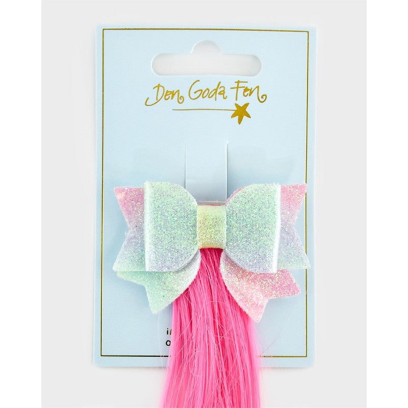 HAIR CLIP BOW W. HAIR MULTICOLOUR 41cm