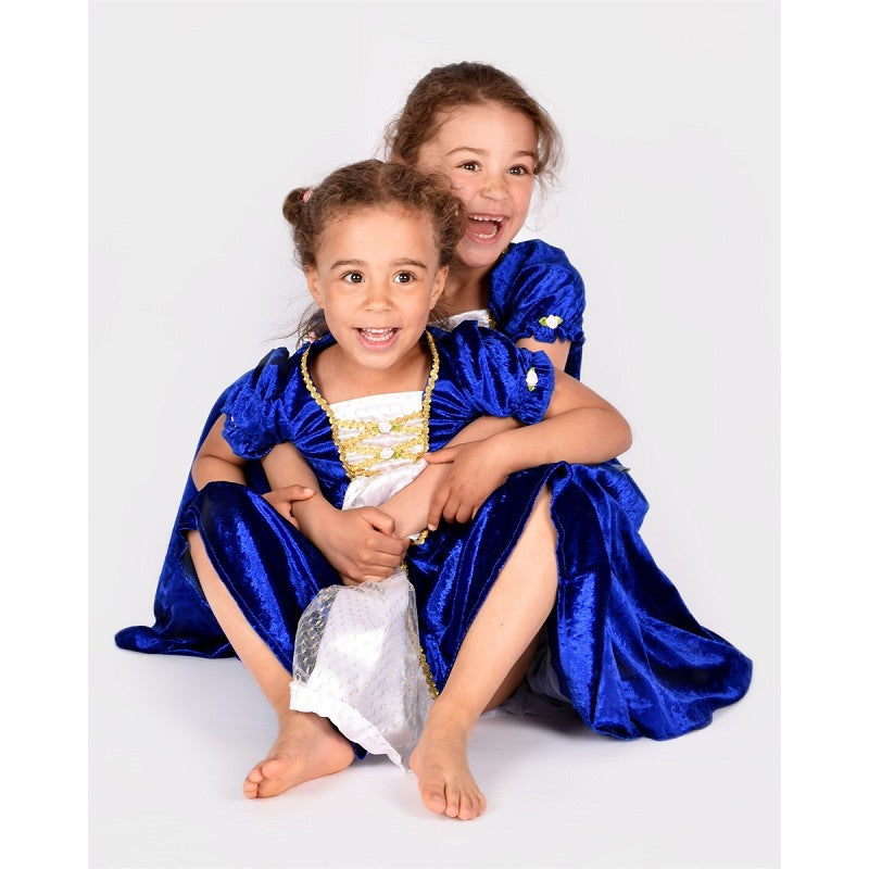 PRINCESSDRESS VELVET BLUE 110-116 CL 4-6 YEARS