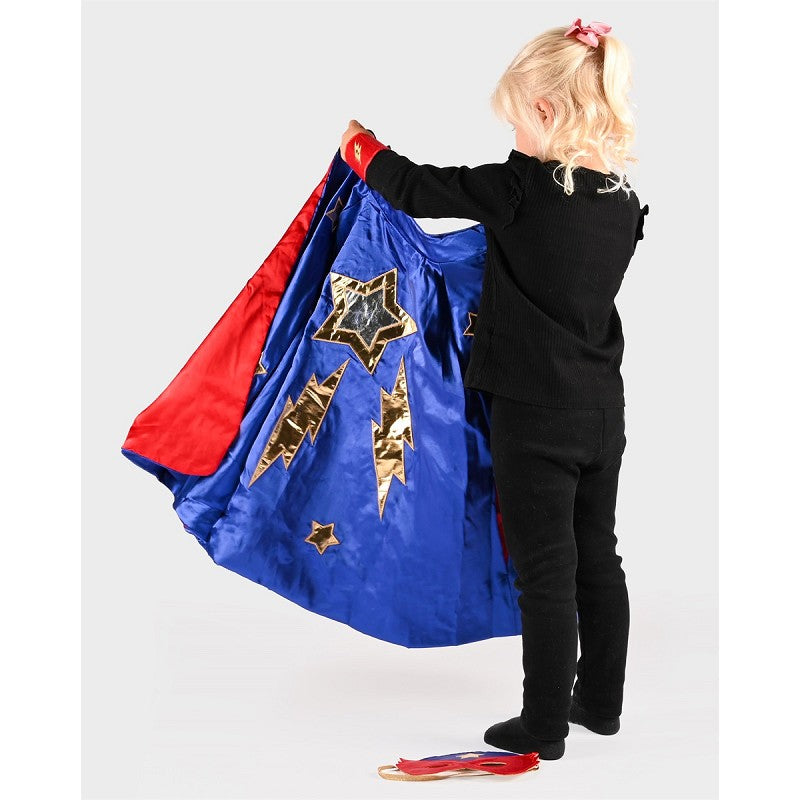 CAPE w ACCESSORIES BLUE/RED 98-128 CL 2-8 YEARS