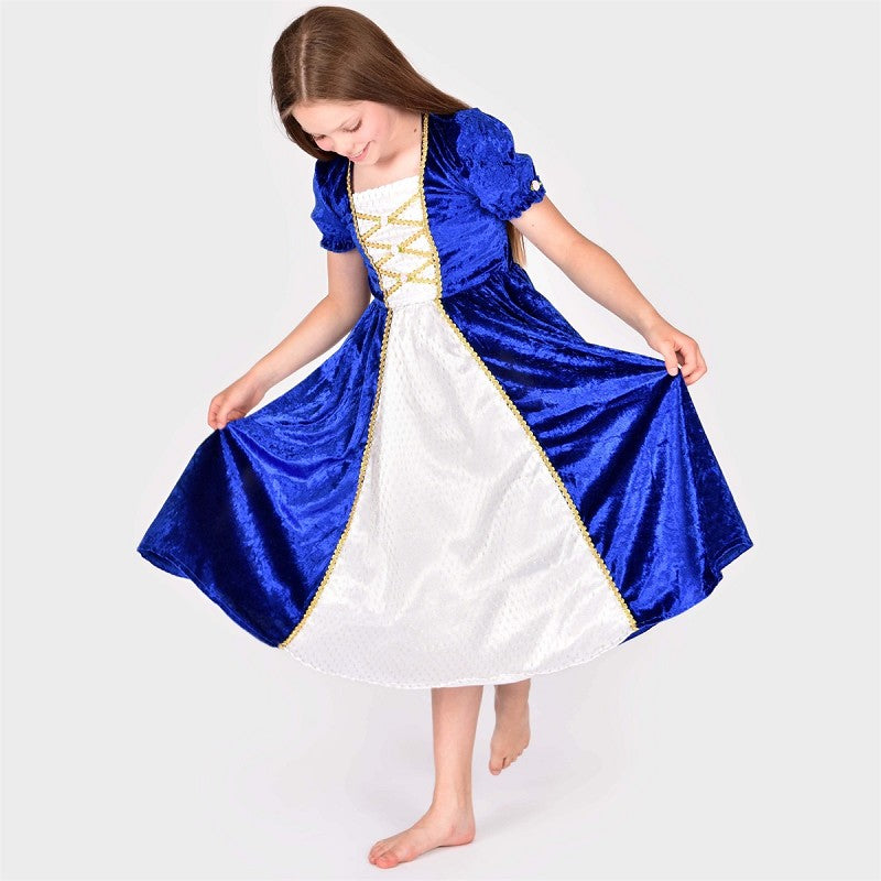 PRINCESSDRESS VELVET BLUE 110-116 CL 4-6 YEARS