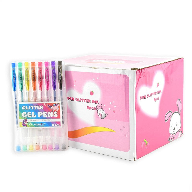 Glitterbläckpennor 8 st 15cm