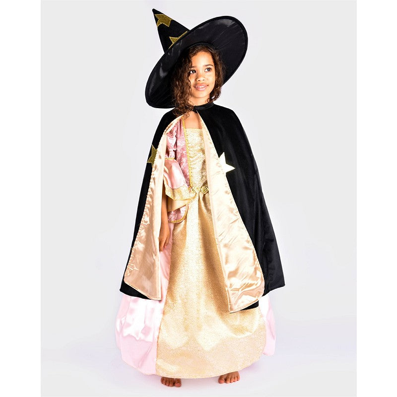 CAPE W. HAT VELVET/SATIN BLACK 3-8 YEARS