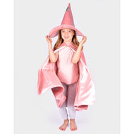 CAPE w HAT VELVET DUSTY PINK 3-8 YEARS