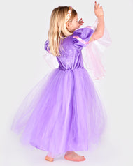 Prinsessklänning lila med fläta 2-8 år