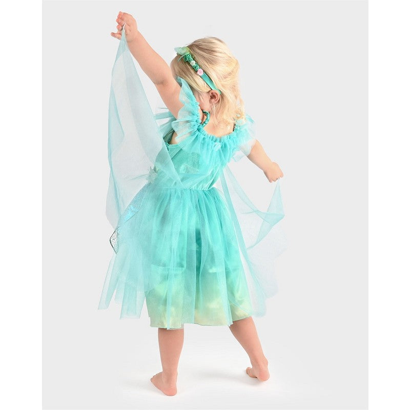 Klänning fjärilsfe med tiara 122-128 cl 6-8 år