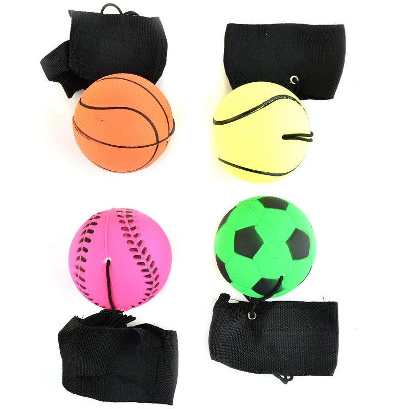 Gummiboll sport med snöre 6cm