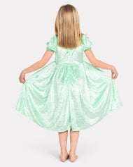 Prinsessklänning velour ljusgrön 110-116 cl 4-6 år