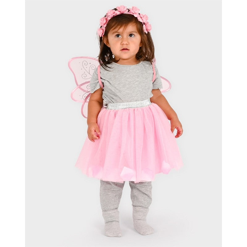 Tutu rosa blomsterfe-set 110-116 cl 4-6 år