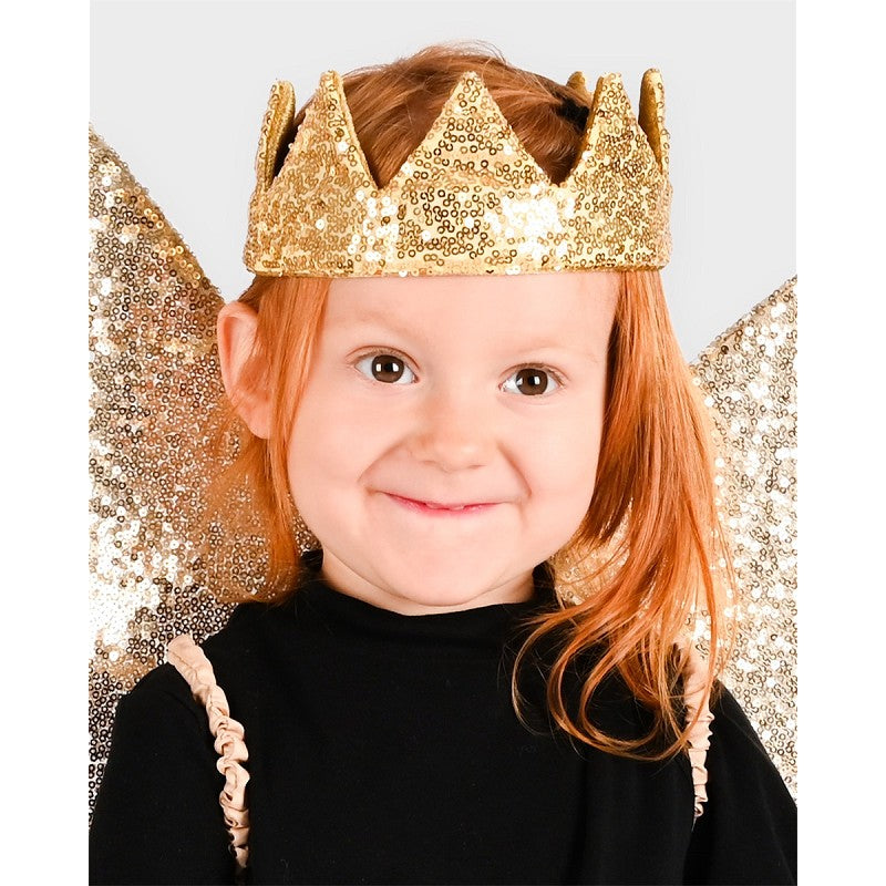 Guldglittrande justerbar krona 26cm