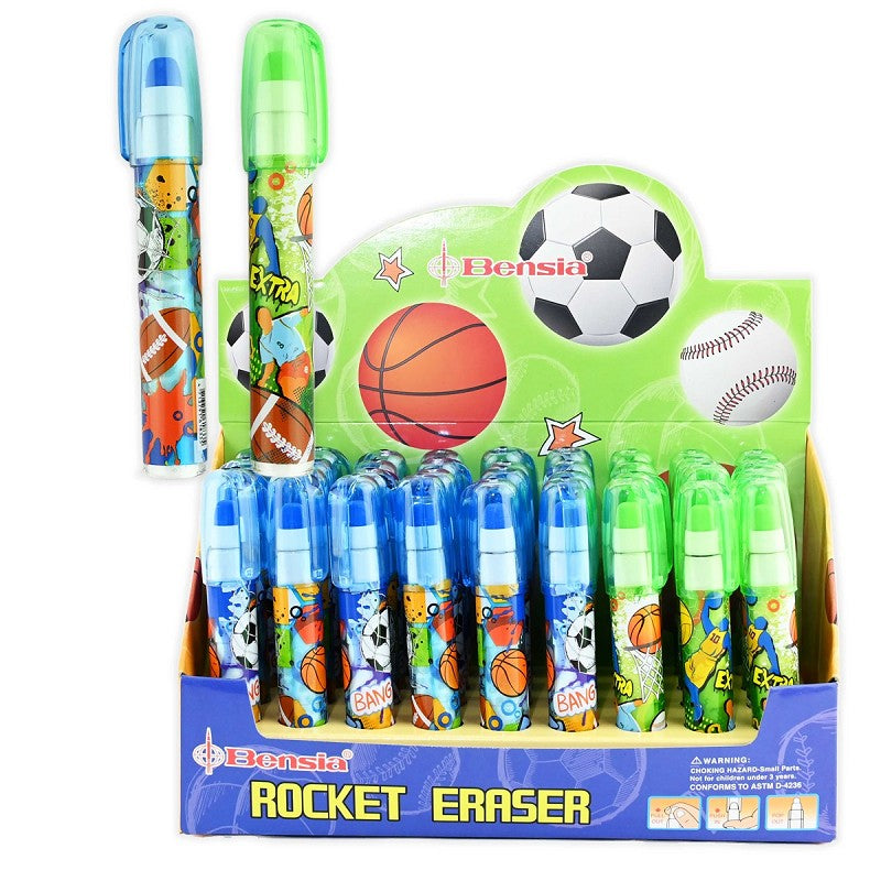 Radergummi raket sport 12cm (2-pack)