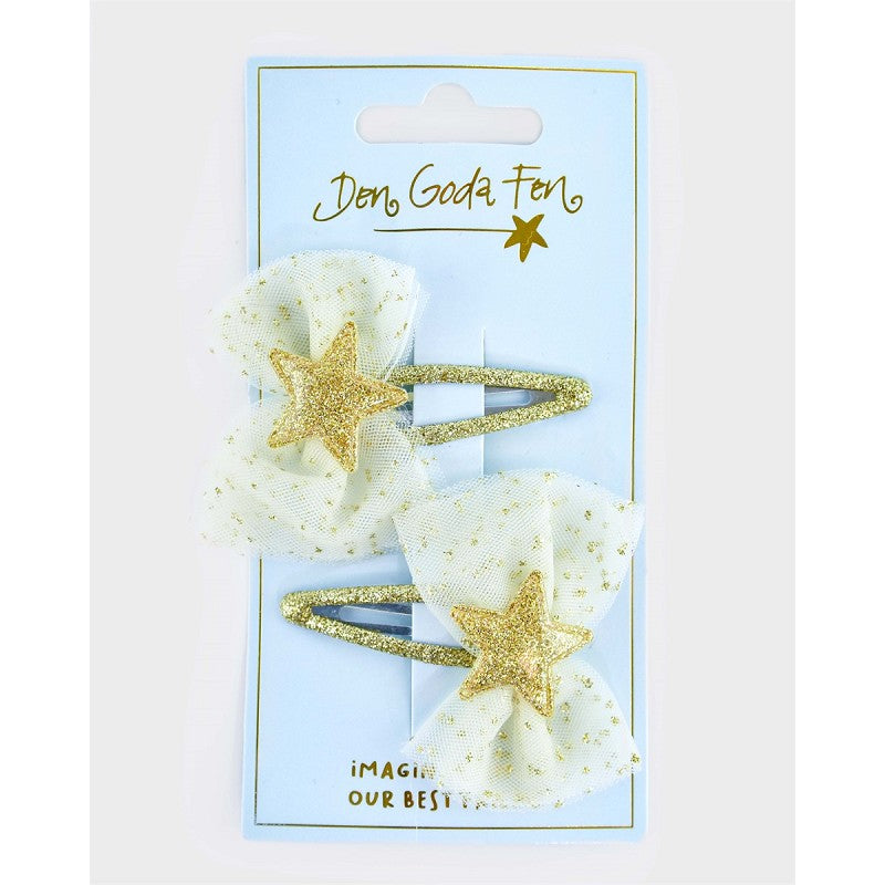 HAIR CLIP GOLDEN STARS 2pcs 5cm