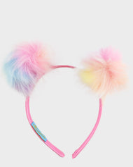 Hårband med pälspompom 18cm