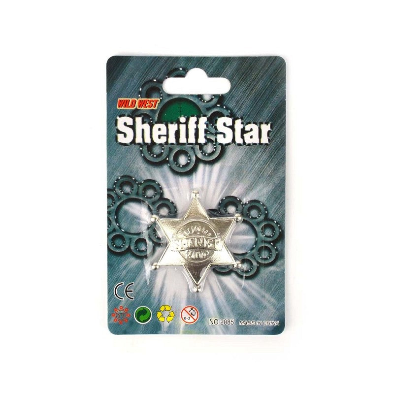 Sheriffstjärna i silvermetall 5,5cm