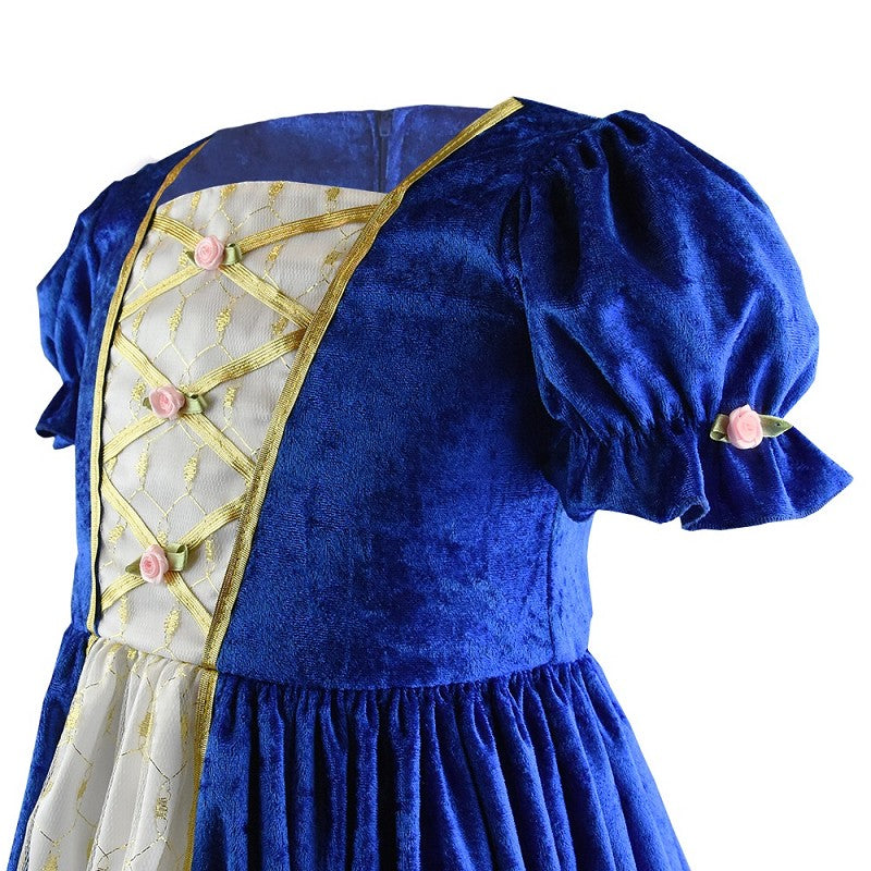 PRINCESSDRESS VELVET BLUE 110-116 CL 4-6 YEARS