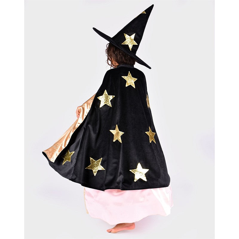 CAPE W. HAT VELVET/SATIN BLACK 3-8 YEARS