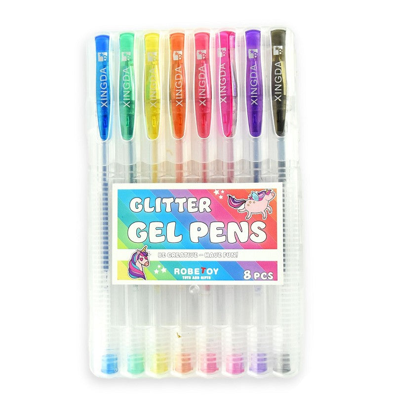 Glitterbläckpennor 8 st 15cm