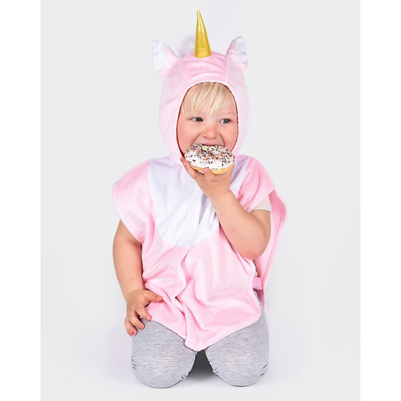 Mini mantel enhörning rosa 86-110 cl 1-4 år