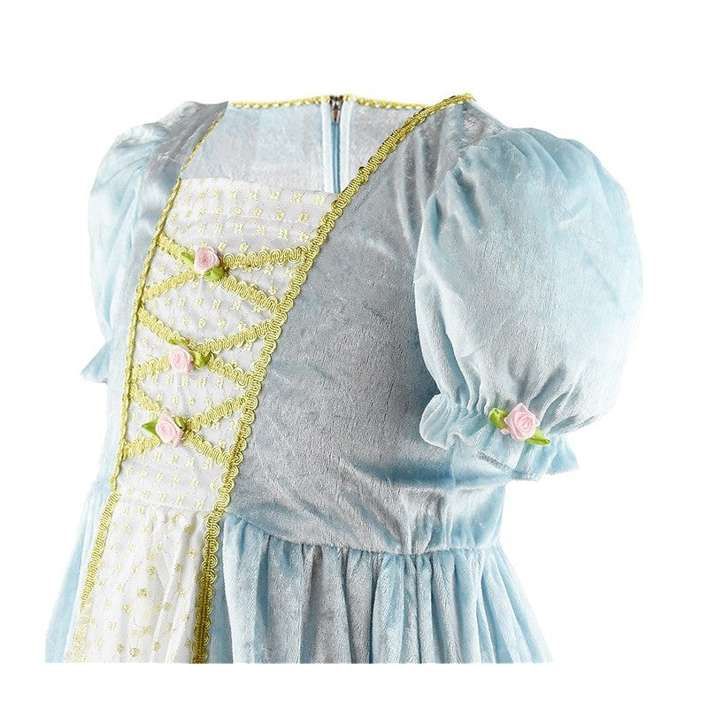 Prinsessklänning i ljusblå sammet 110-116cl 4-6år