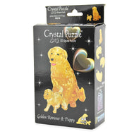 3D Crystal Puzzle Pussel golden retriever med valp 44bitar