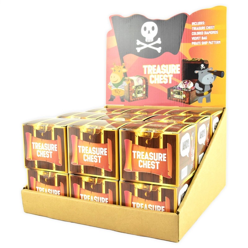 Piratkista med diamanter 37 delar 7cm