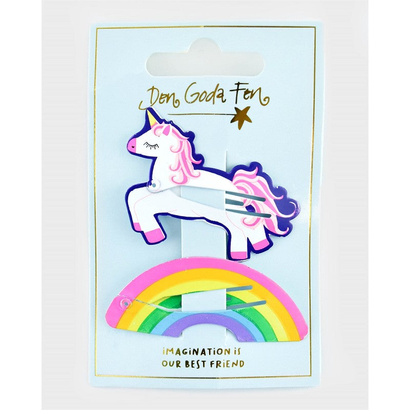 HAIR CLIP UNICORN RAINBOW 2pcs 6cm