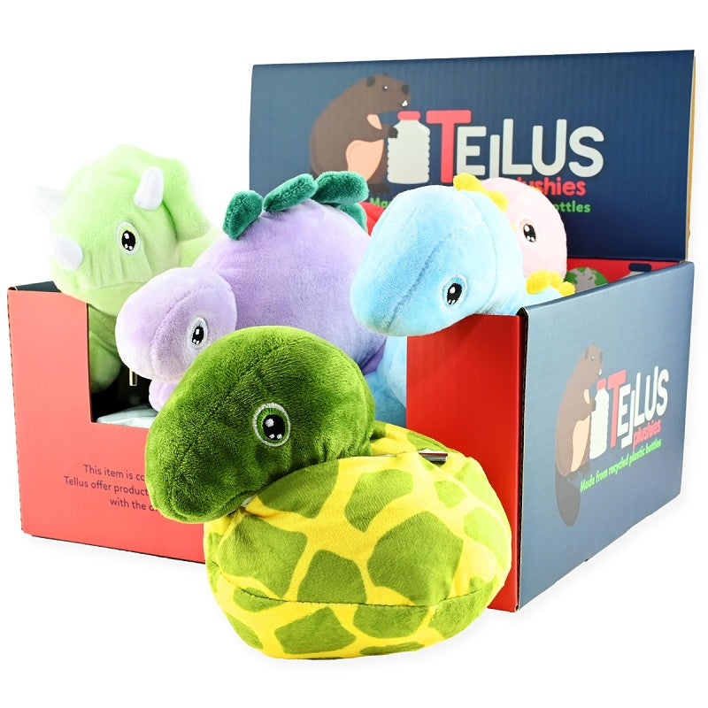 Återvunnen plush reversibel dinosaurie 21-25cm