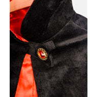 Vampyrkappa deluxe i röd satin med sten 122-128 cm