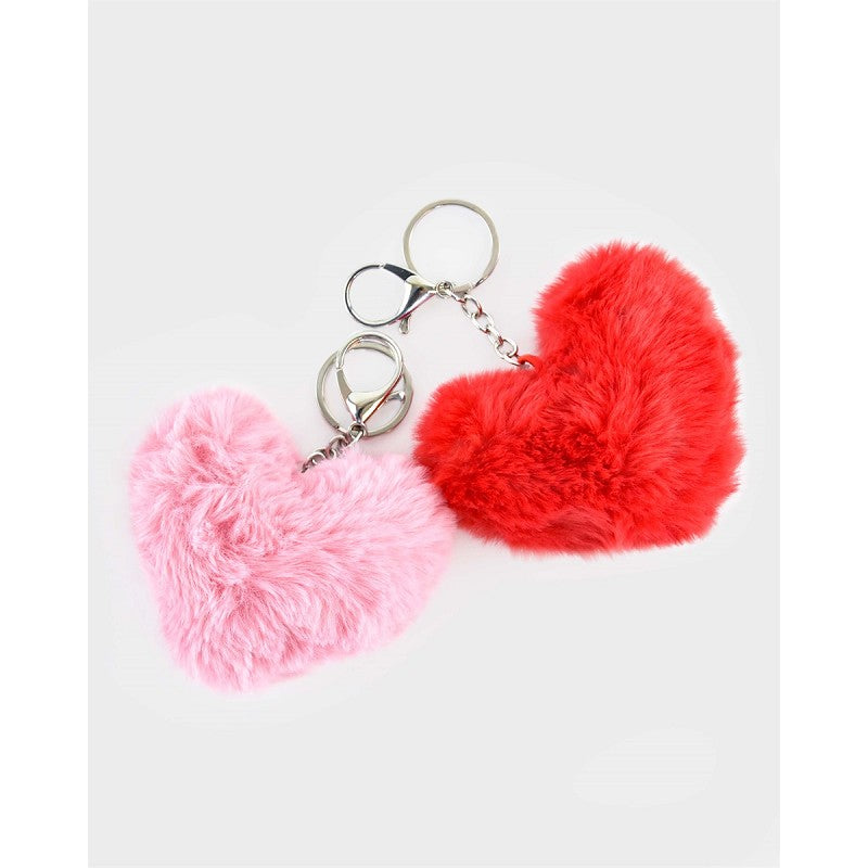 Nyckelring med fluffigt hjärta 9cm