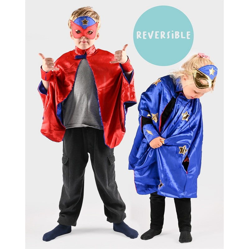 CAPE w ACCESSORIES BLUE/RED 98-128 CL 2-8 YEARS