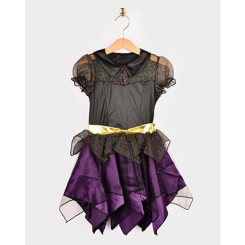 WITCH DRESS + HAT DELUXE 110-116 CL 4-6 YEARS