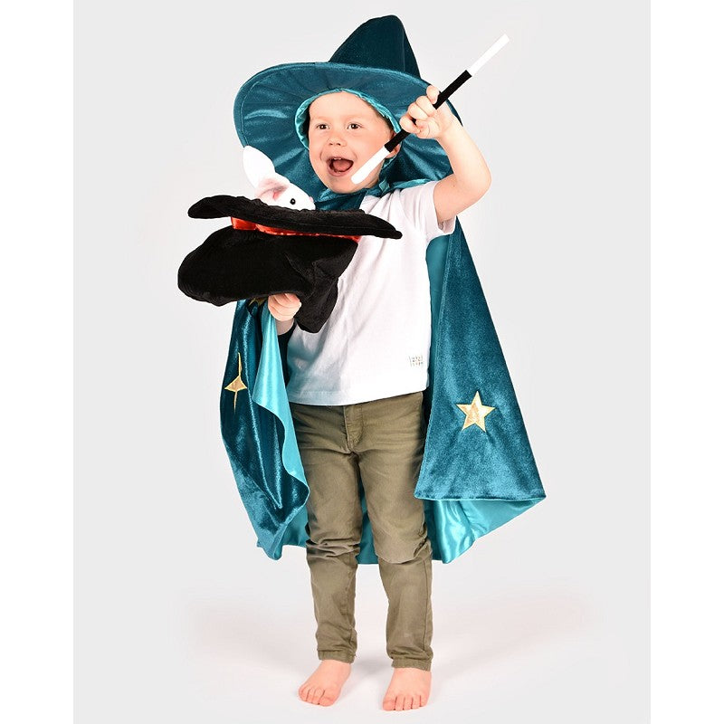 MAGICIAN HAT w RABBIT & WAND adj