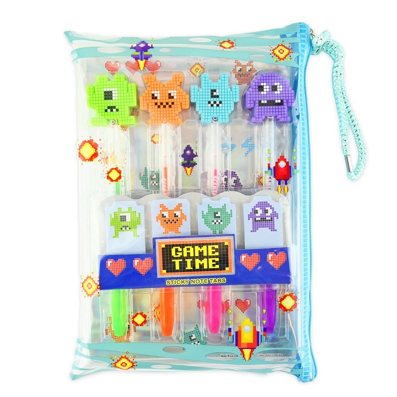 PEN GEL GAME TIME w NOTEPADS 10pcs 23cm