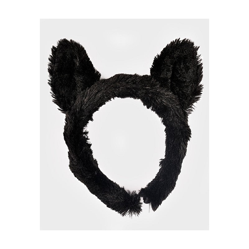 BLACK CAT DRESS W. HEAD PIECE 122-128 CL 6-8 YEARS