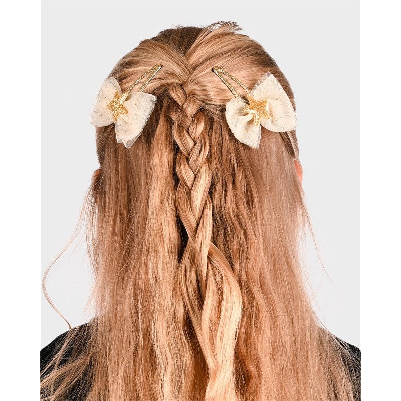 HAIR CLIP GOLDEN STARS 2pcs 5cm