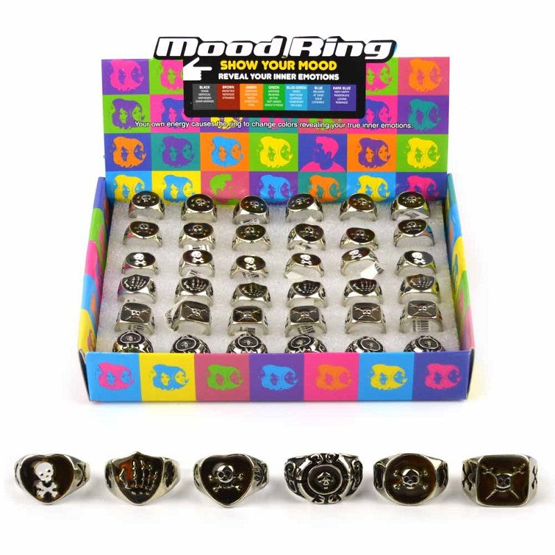 Piratring med stämningsindikator 2cm
