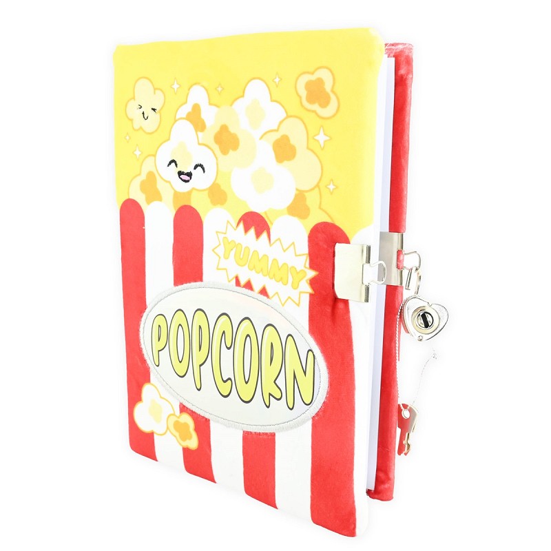 Mjuk popcornanteckningsbok med lås a5
