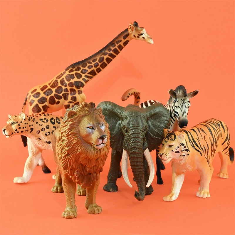 Vilda djur set – Giraff, Gepard, Lejon, Elefant, Zebra & Tiger