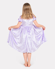 Prinsessklänning velour lila 110-116 cl 4-6 år