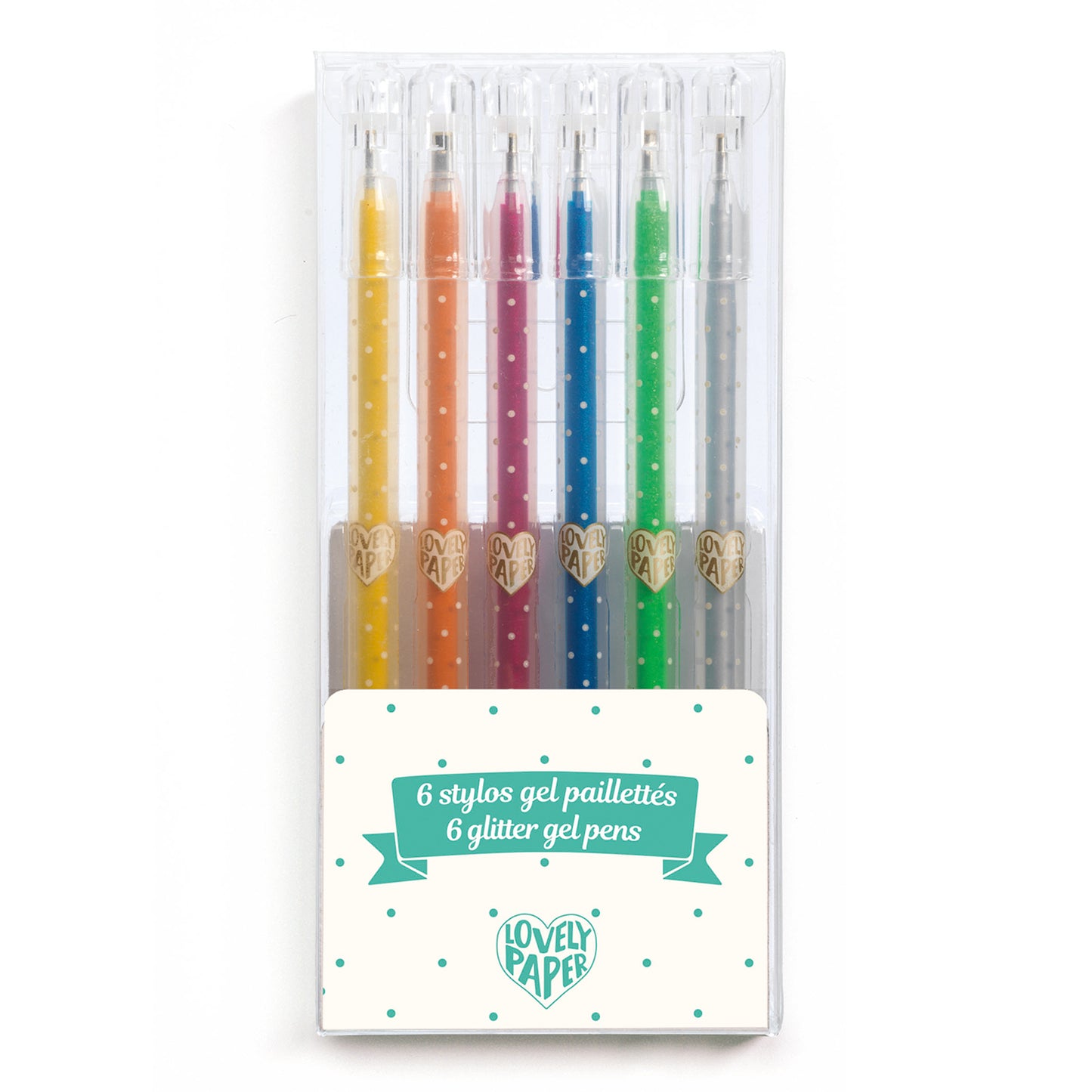 6 glitter gel pens