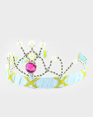 Tiara ljusblå sammet 14cm