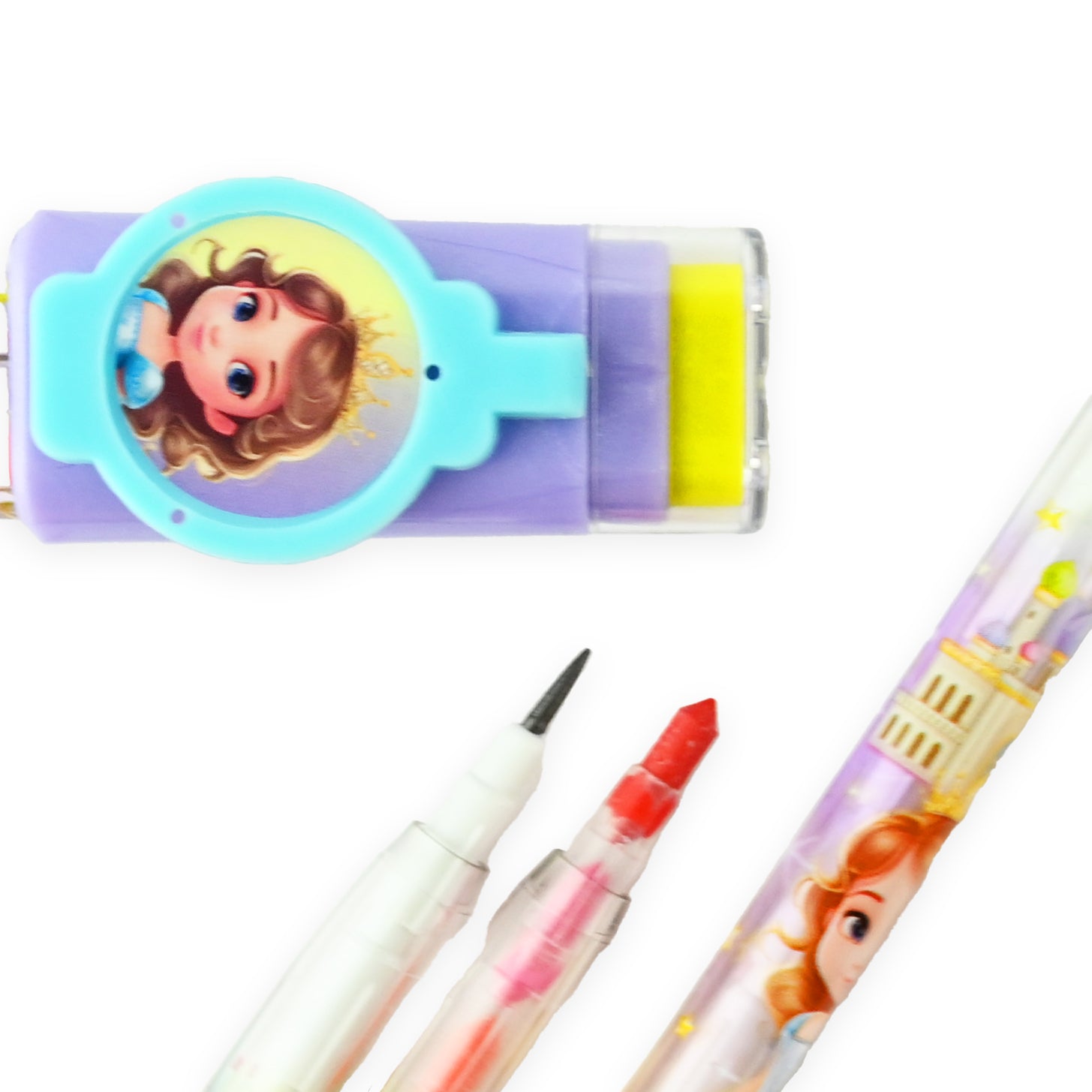 Penna och flerfärgspenna prinsessa 15,5cm